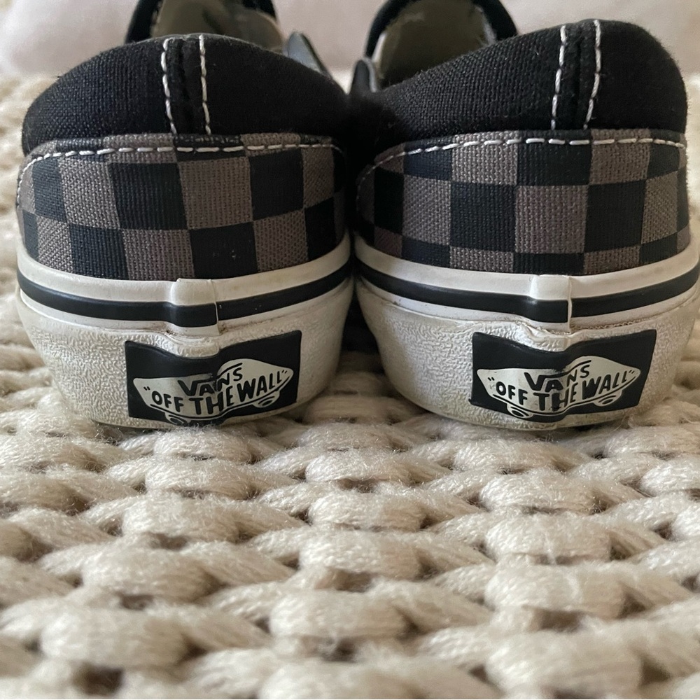 Vans Kids Black and Gray Checkered Sneakers